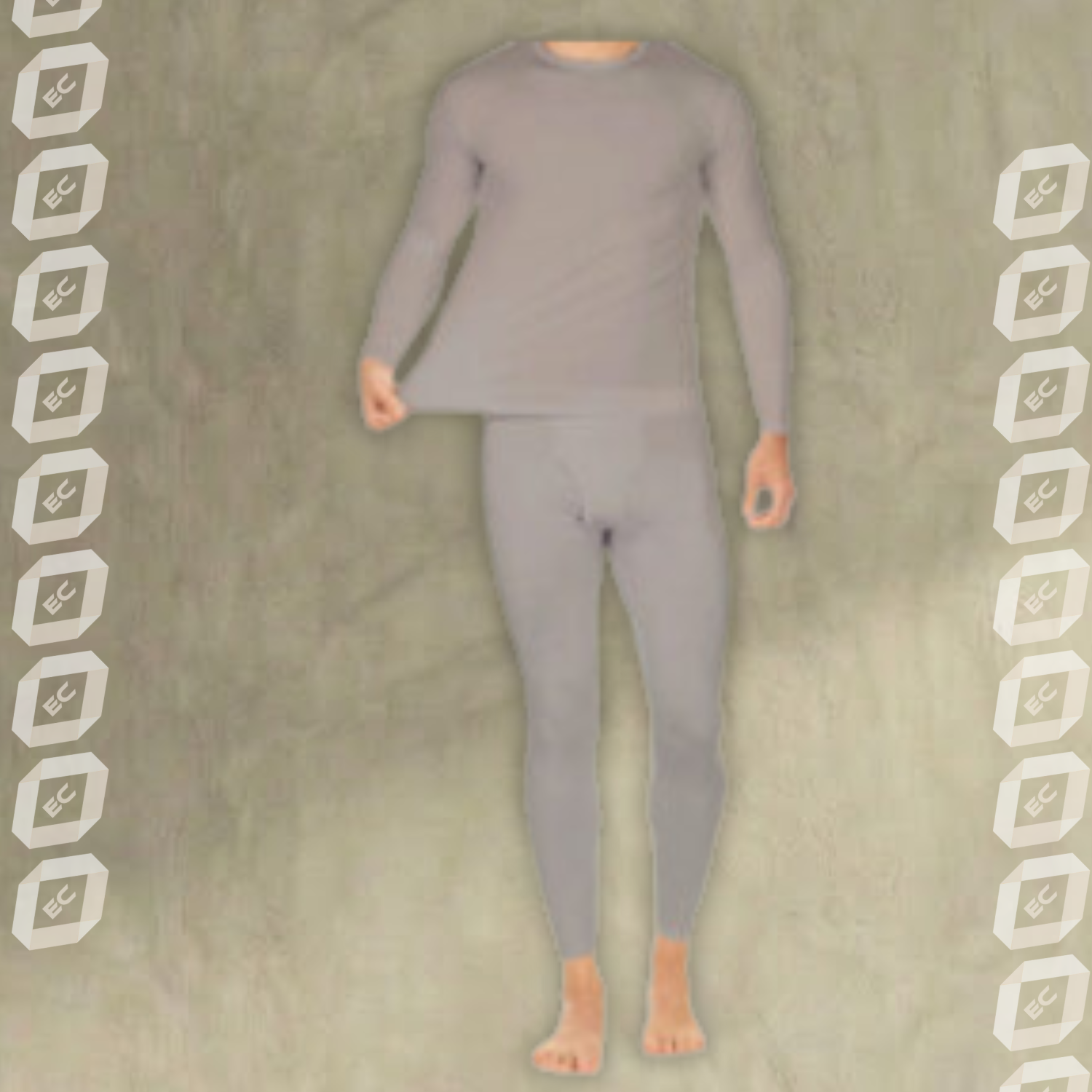 بيجامة رجالي كم طويل انترلوك - القطن الأنيق - الصورة 3