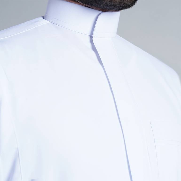 اليجنت ثوب سعودي سادة مع سحاب شبابي - أبيض ثوب سعودي اليجنت أطفالسادة سحاب ابيض