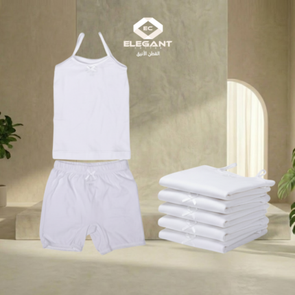 طقم فنيلة علاقى مع هاف بناتي شبابي - ٣ قطع