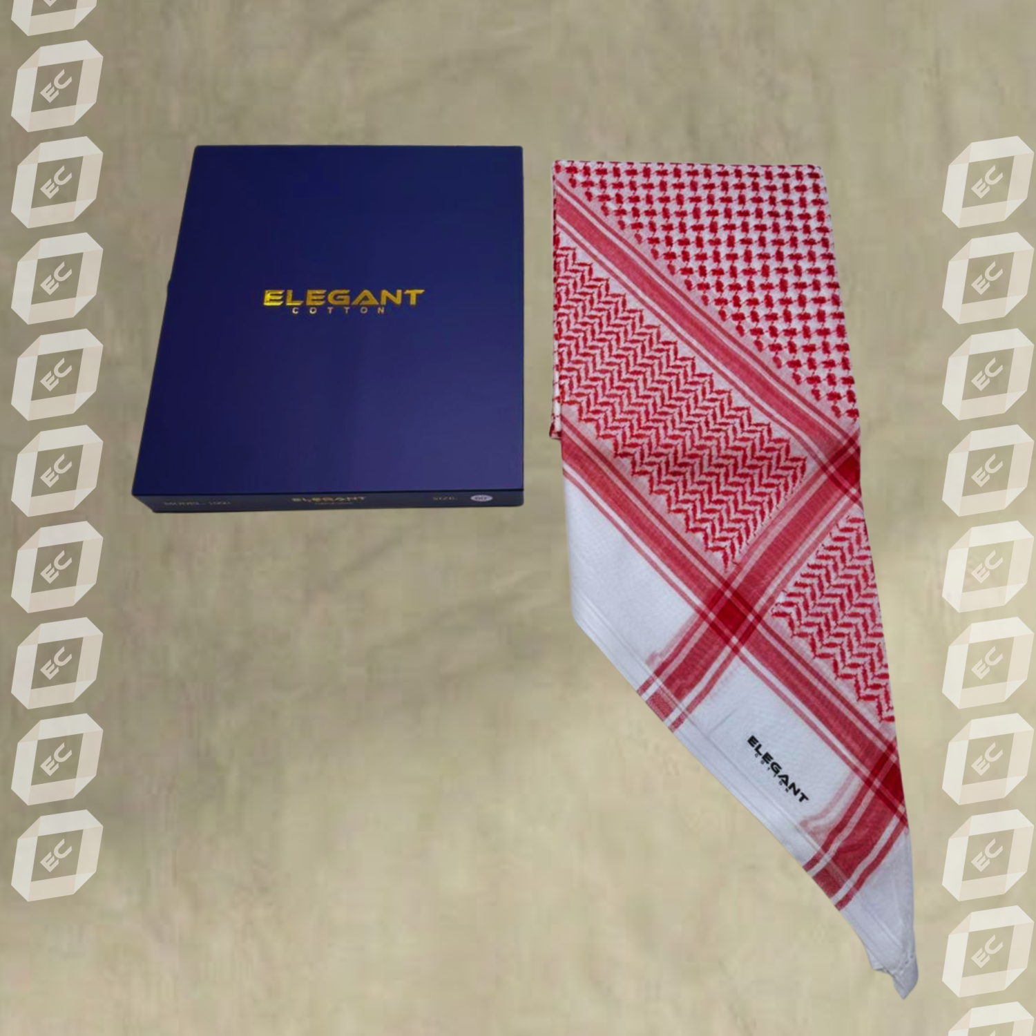 شماغ اليجانت احمر - القطن الأنيق شماغ اليجانت احمر - القطن الأنيق - الصورة 4