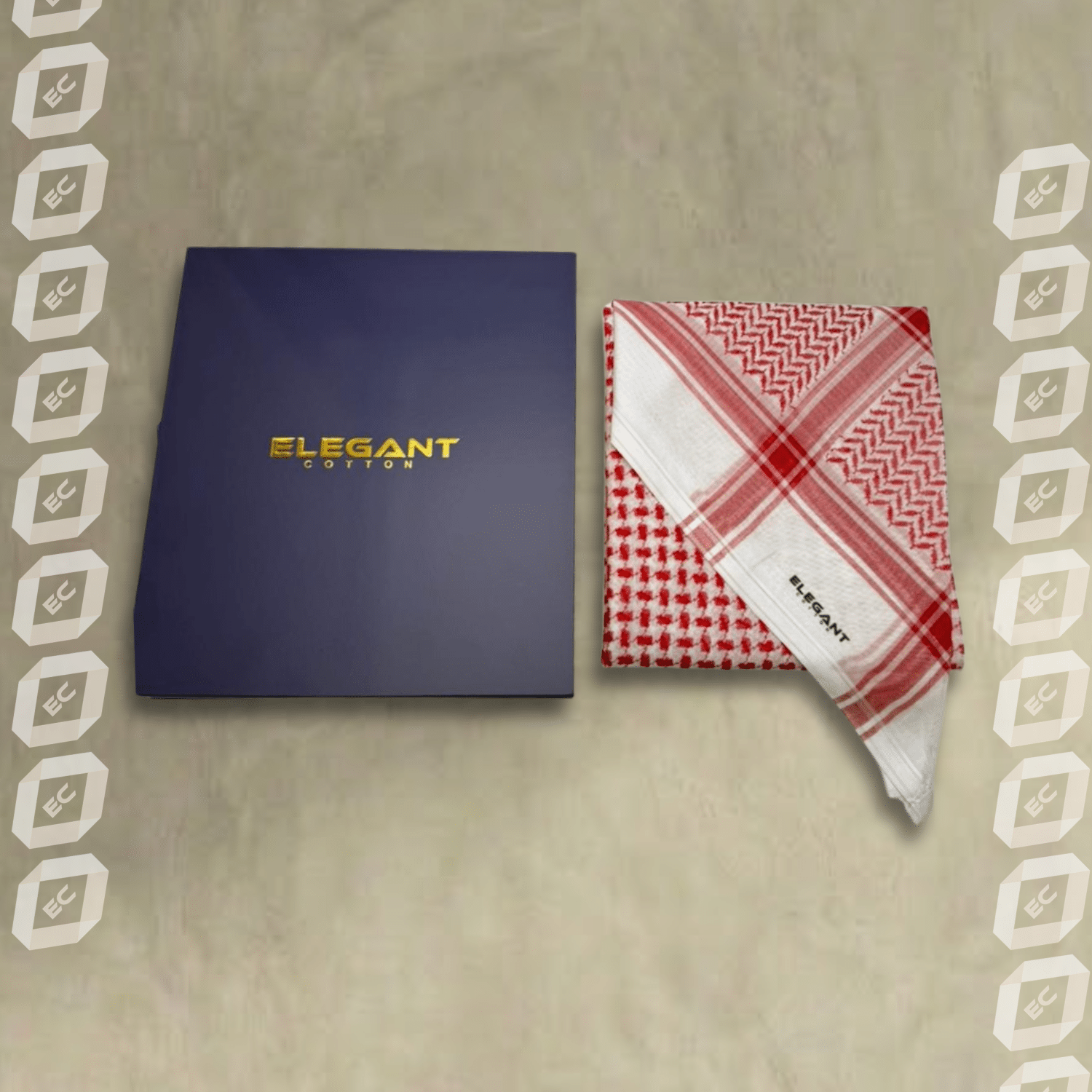 شماغ اليجانت احمر - القطن الأنيق شماغ اليجانت احمر - القطن الأنيق - الصورة 2